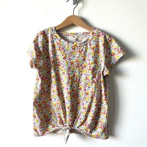 Crewcuts Floral Tie Waist Pocket Tee size 12
